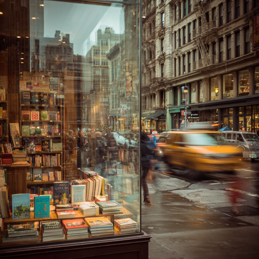 NYC bookstore window
